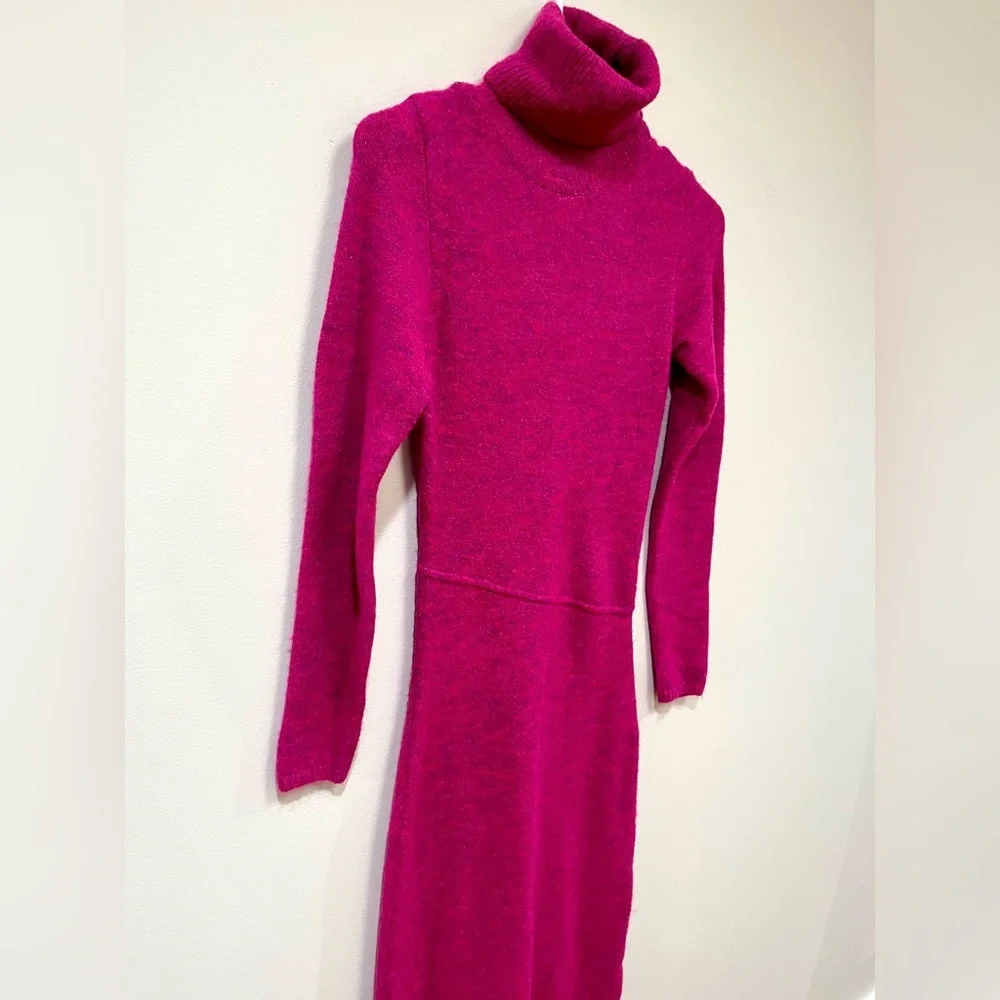MANGO Hot Pink Turtleneck Maxi Sweater Dress size 2